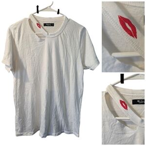 Michael Lauren Cut-out Neck Lip tee